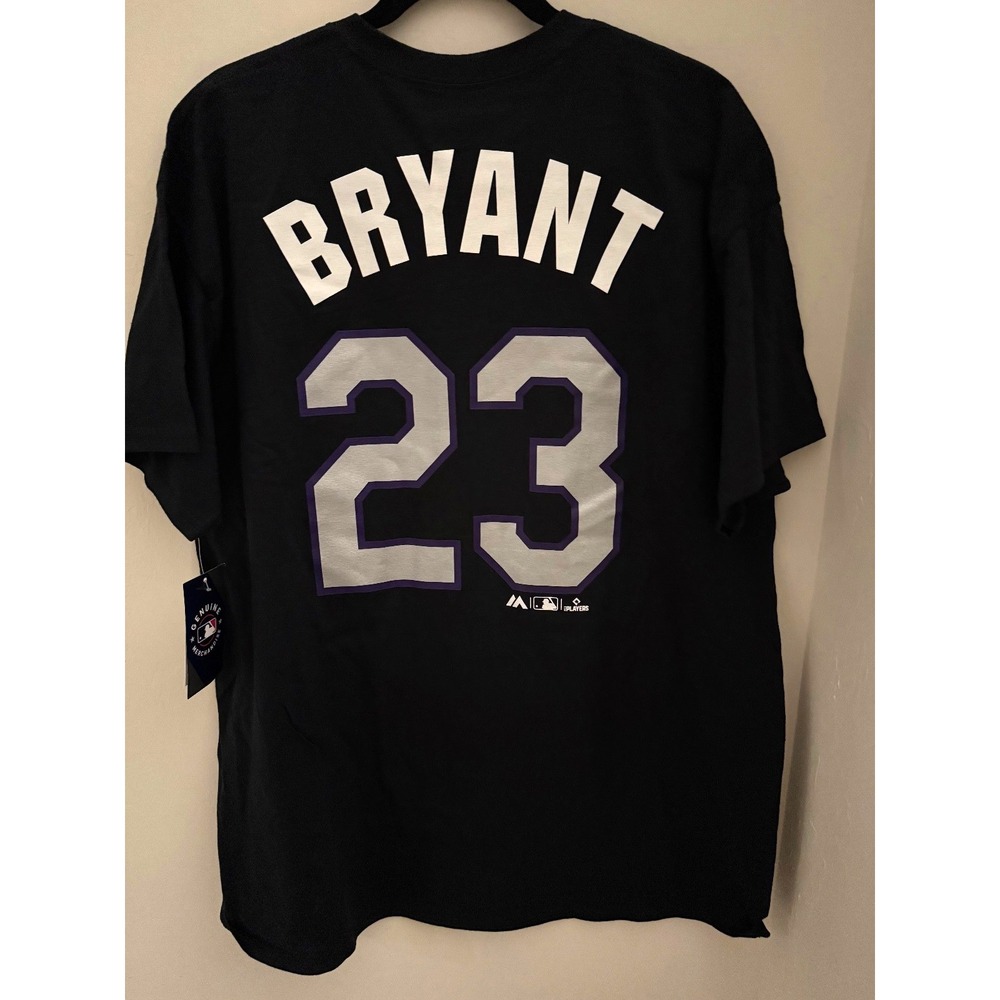 Colorado Rockies Kris Bryant #23 Men's Majestic Black T-shirt Size XL- NWT